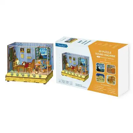 Tonecheer DIY - Vincent's Bedroom (DIY House 18 x 14.5 x 15.4 cm Beleuchtung Musik - Häuser (Holzbausatz)